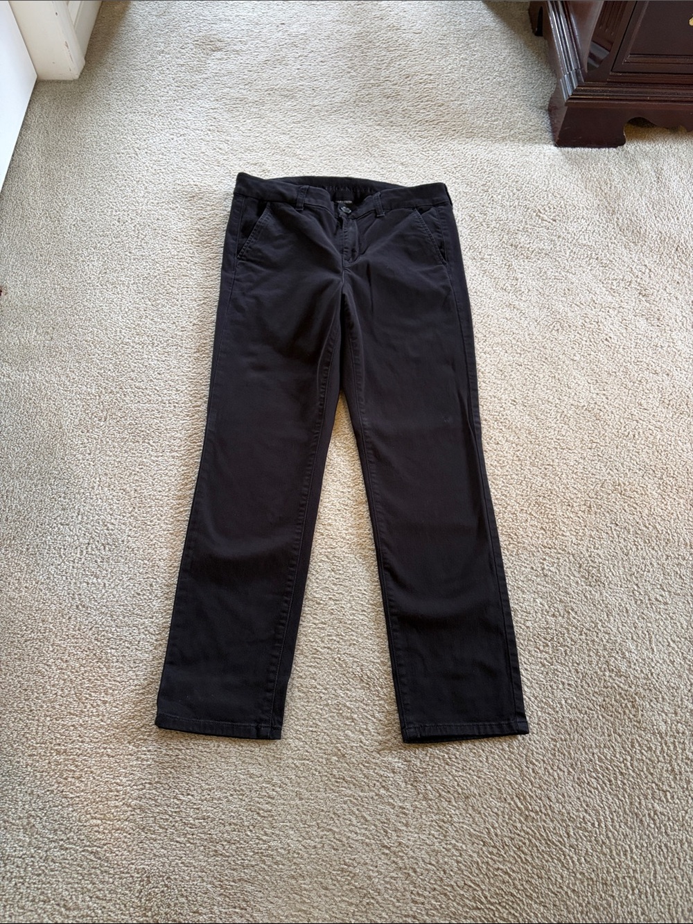 American Eagle Outfitters Black Straight-Leg Chinos